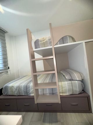 Litera infantil madera beige-marrón