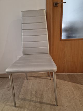 6 Sillas Comedor Gris Plata