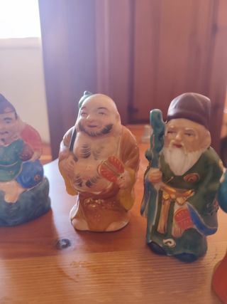 7 figuras sabios porcelana china