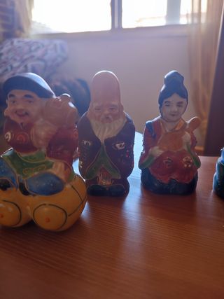 7 figuras sabios porcelana china