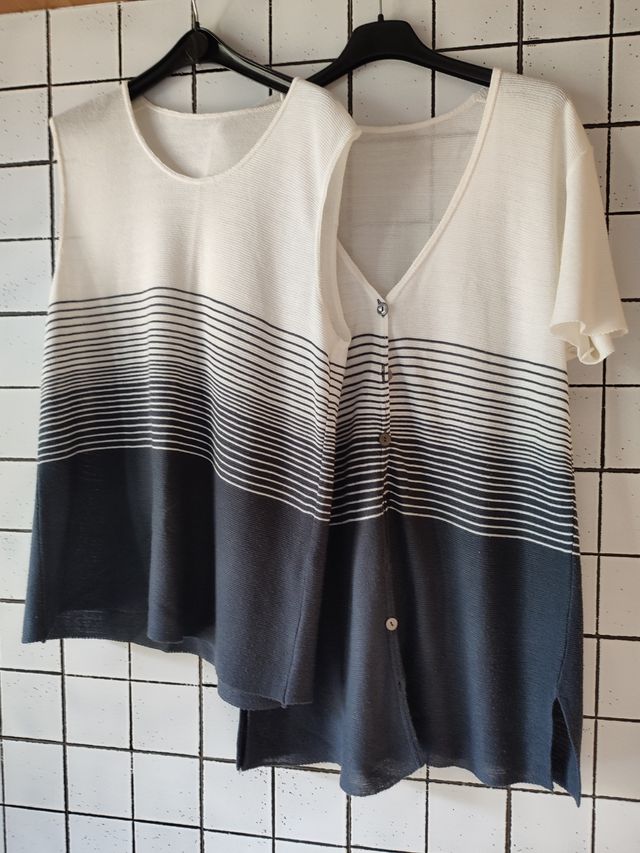 Maglia e top estivi bianco/grigio tg.48