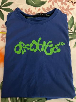 Camiseta Off-White Azul - Talla única