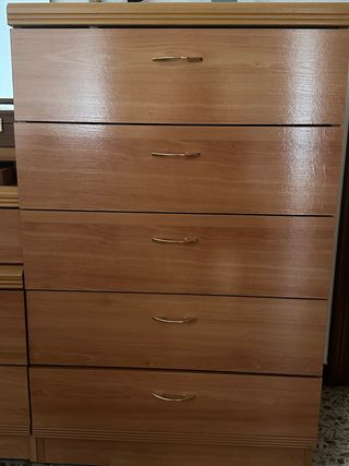 Cómoda 5 cajones madera