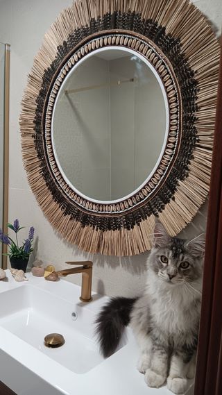 Espejo boho Irene - fibras & plumas