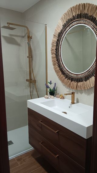 Espejo boho Irene - fibras & plumas