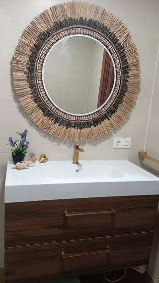 Espejo boho Irene - fibras & plumas