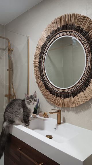 Espejo boho Irene - fibras & plumas