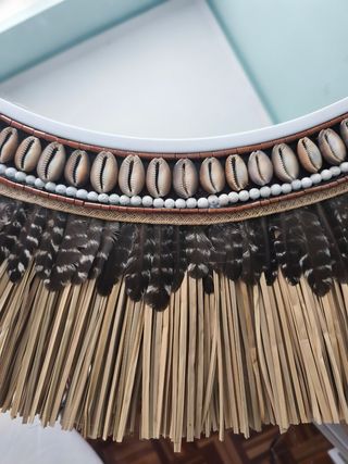 Espejo boho Irene - fibras & plumas