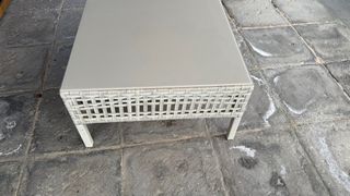 Mesa ratona exterior - mimbre gris