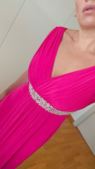 Vestido largo fiesta rosa