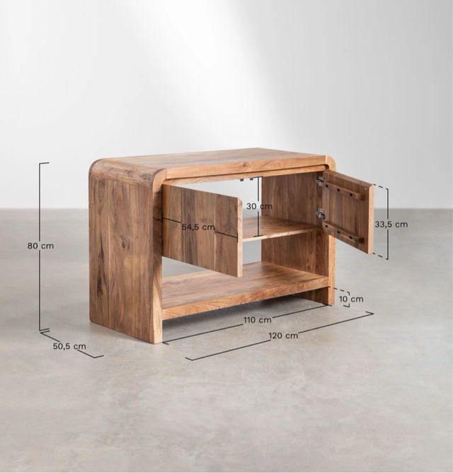 Mobile bagno in legno di acacia