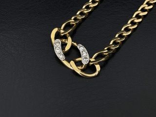 cadena oro 18k con piedra con diamante 21cm 