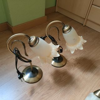 Lampara colgante 5 luces dorada