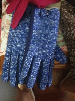 8 pares guantes lana-ante Nuevos