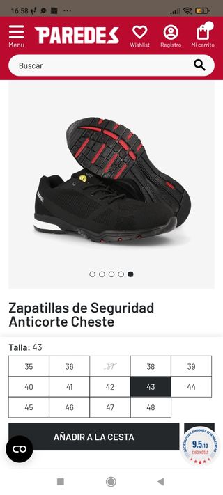 Zapatillas Paredes Seguridad (LLEVO A DOMICILIO)