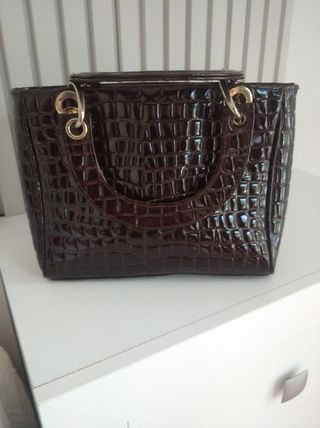 Bolso vintage cocodrilo marrón