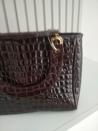 Bolso vintage cocodrilo marrón