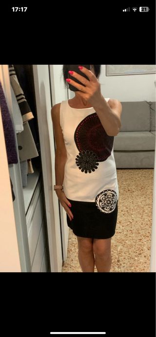 Abito Desigual bianco e nero tg M