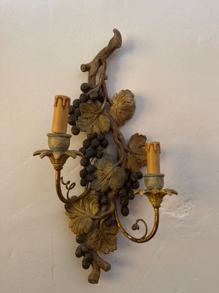 Aplique de pared madera y metal