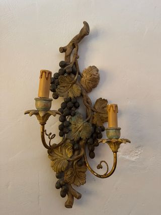 Aplique de pared madera y metal
