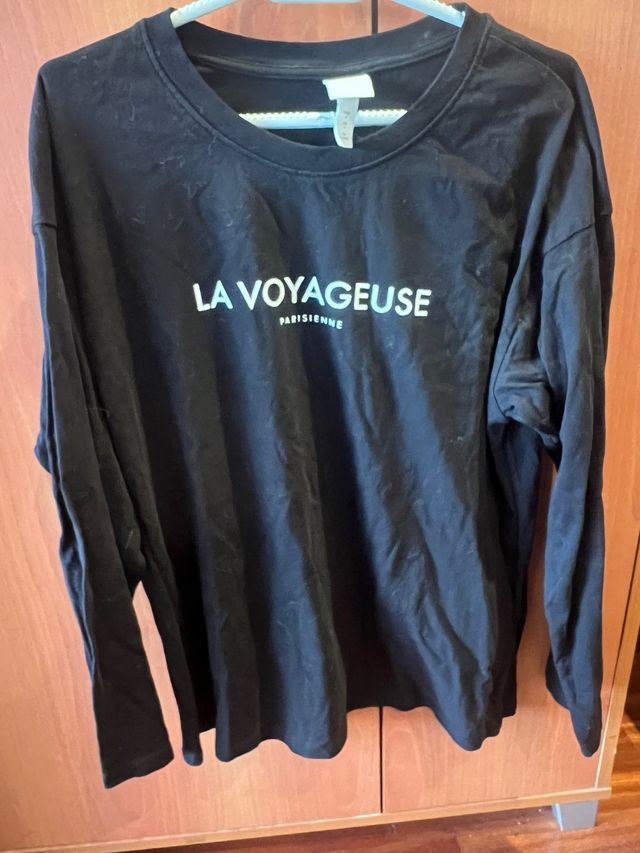 Camiseta negra H&M - manga larga