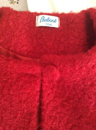 Vestido, blusa y abrigo invierno niña - Rojo 