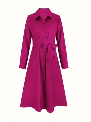 Vestido camisero fucsia - Talla M - Nuevo