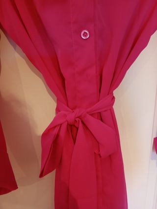 Vestido camisero fucsia - Talla M - Nuevo