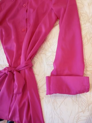 Vestido camisero fucsia - Talla M - Nuevo