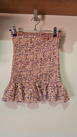 Falda tubo estampada rosa