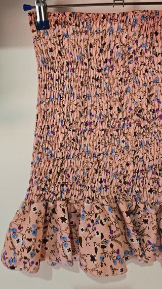Falda tubo estampada rosa