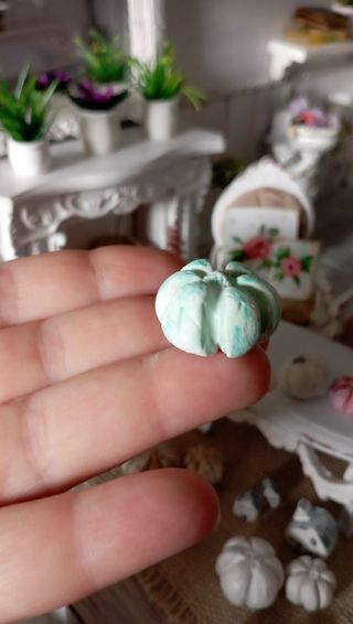 3 zucche shabby chic in miniatura scala 1:12