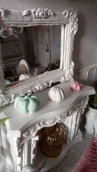 3 zucche shabby chic in miniatura scala 1:12