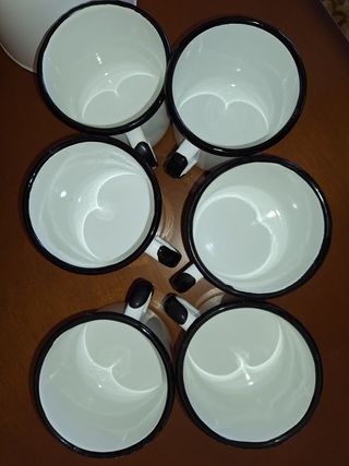 Cafetera y 6 tazas peltre ❤️