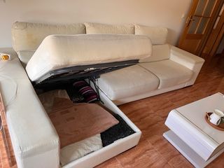 Sofá chaise longue beige 305cm