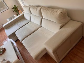 Sofá chaise longue beige 305cm