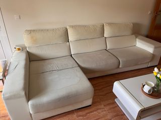 Sofá chaise longue beige 305cm