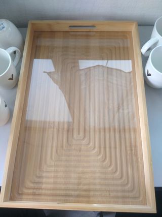 Set 6 tazze + vassoio bamboo