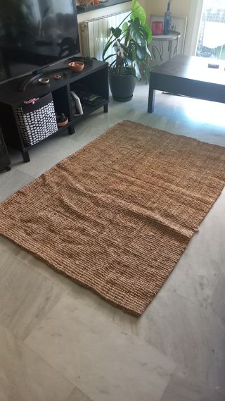 Alfombra yute beige 120x170 cm