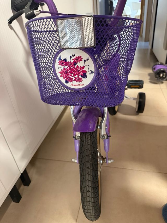 Bicicleta niña 16" con ruedines