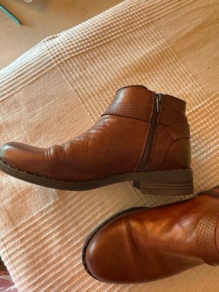 Botines Piel Marrón Mujer - Talla 38