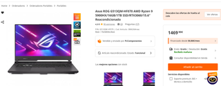 Portátil Asus ROG G15 Ryzen 9 RTX 3060