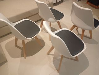 4 sillas comedor - blanco & negro
