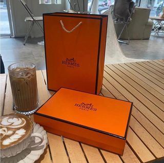 Cinturón Hermès marrón-naranja