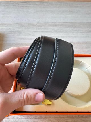 Cinturón Hermès marrón-naranja