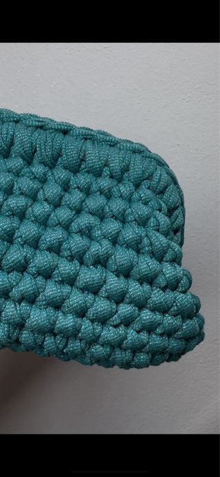 Borsa a uncinetto color verde acqua