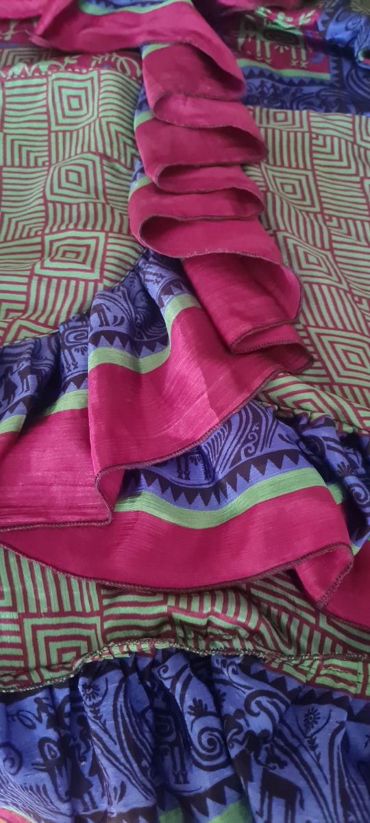 Vestido indio estampado - Verde y Rojo