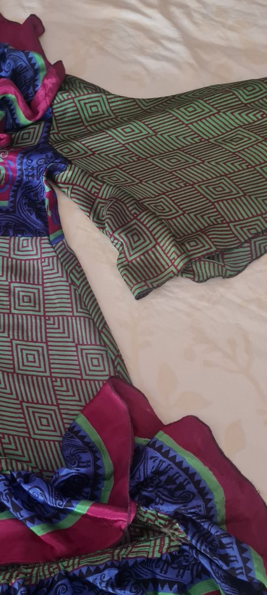 Vestido indio estampado - Verde y Rojo