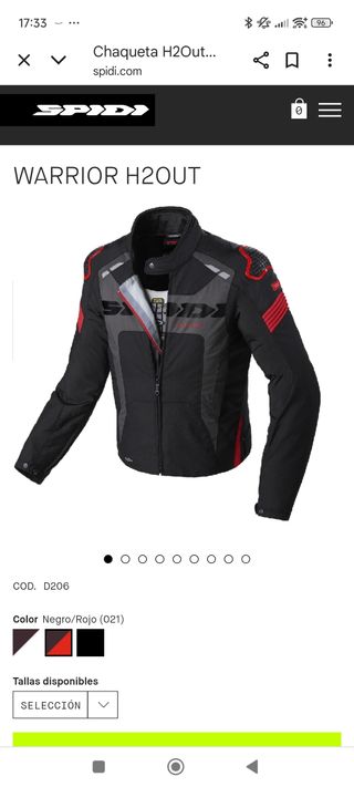 Chaqueta Spidi H2Out moto. Talla S.