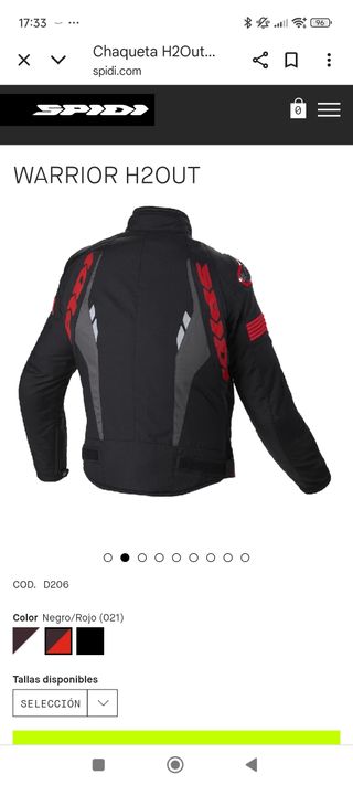 Chaqueta Spidi H2Out moto. Talla S.